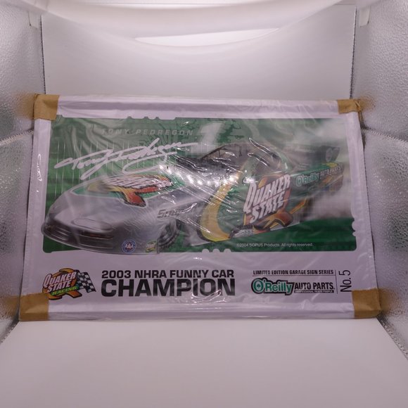 Two(2) Funny Car Champion Tin Picture Plaques (Tony Pedregon & Castrol Racing) - Picture 6 of 13